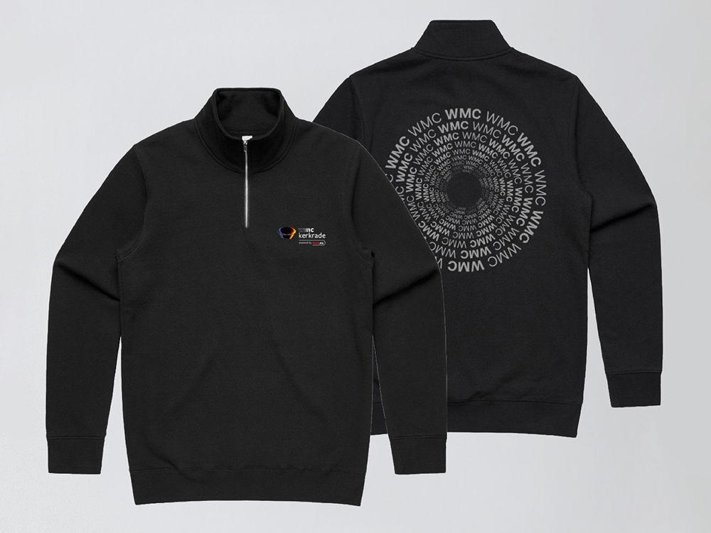 Half- zip hoodie zwart Black