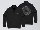 Half- zip hoodie zwart Black