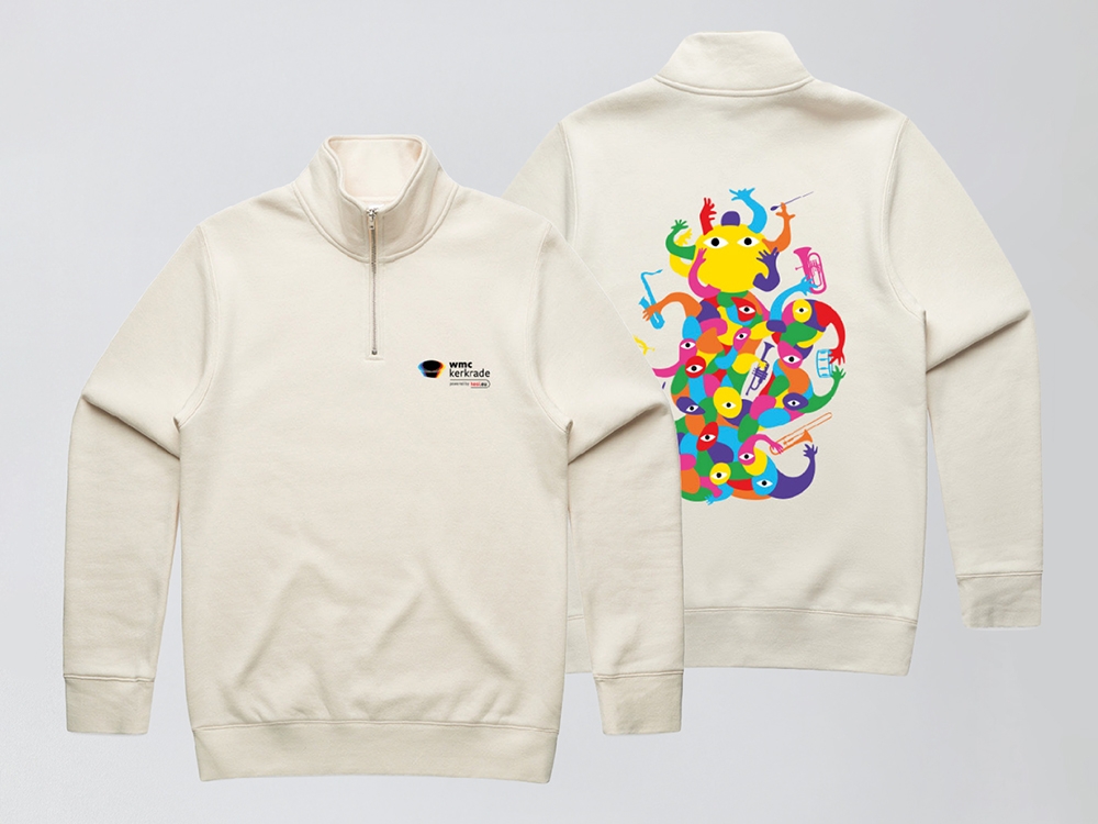 Half- zip hoodie ecru Ecru